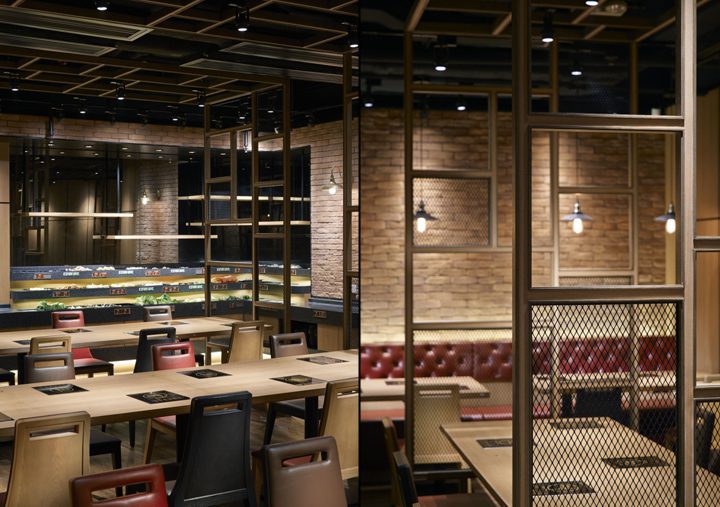 Интерьер японского ресторана в индустриальном стиле