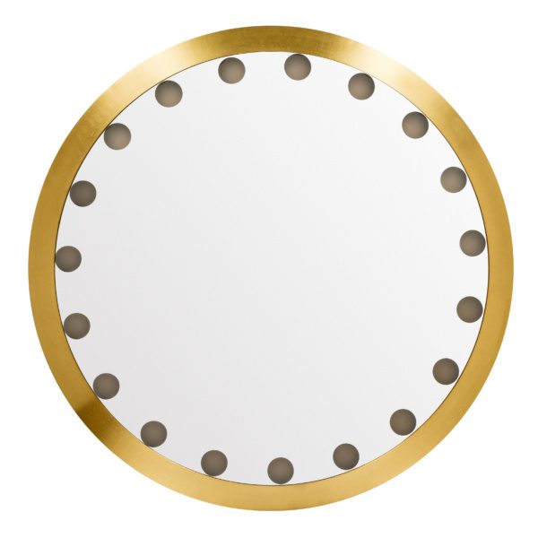 Зеркало в латунной раме со встроенной подсветкой «Огни рампы»
