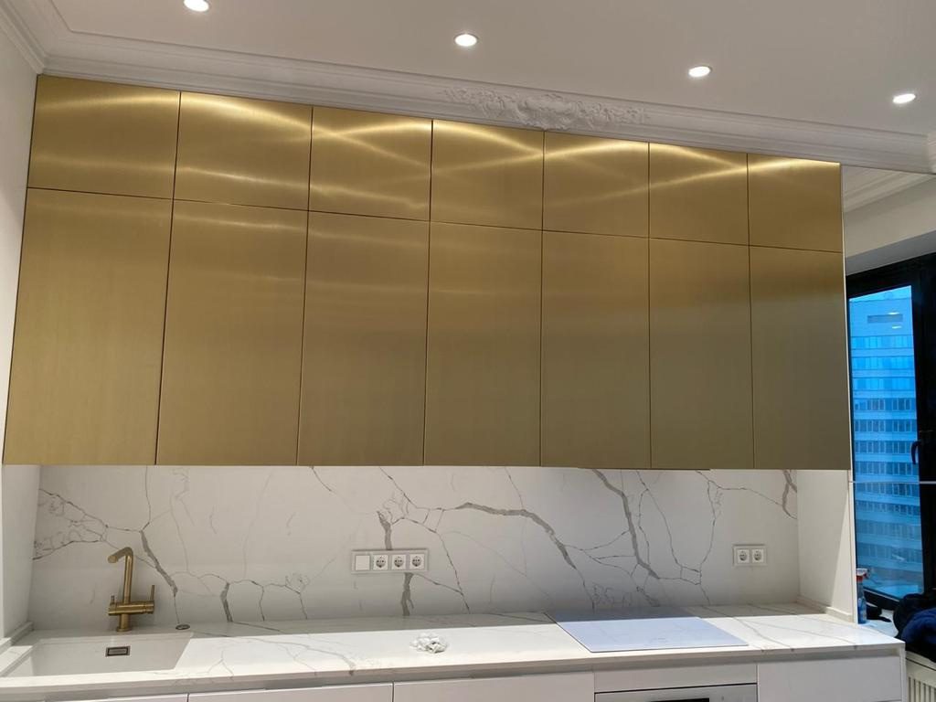 BRASS KITCHEN CABINET FRONTS. LUXURY IN YOUR HOME