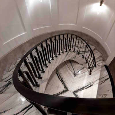 Архитектруная бронза для отеля BVLGARI , Москва. Лестица $. Вид сверху 4