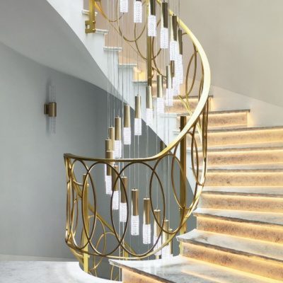 Латунное лестничное ограждение